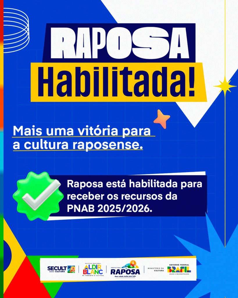 Raposa é habilitada para receber recursos da Política Nacional Aldir Blanc (PNAB)